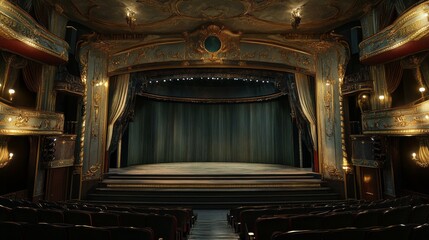 Fototapeta premium Majestic Theatre Interior: A Timeless Architectural Masterpiece