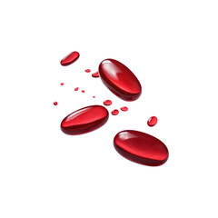 red pills floating  on transparent background