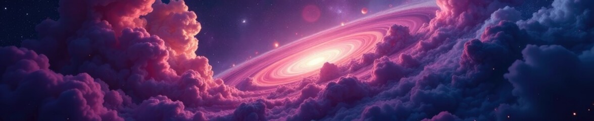 Swirling clouds of Neptune gas in a cosmic storm, atmosphere, nebulae