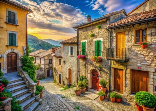 Charming Old Houses in Altomonte, Italy: Picturesque Village Architecture & Scenic Views