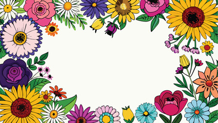 Colorful Floral Bouquets Illustration Set on Transparent Background