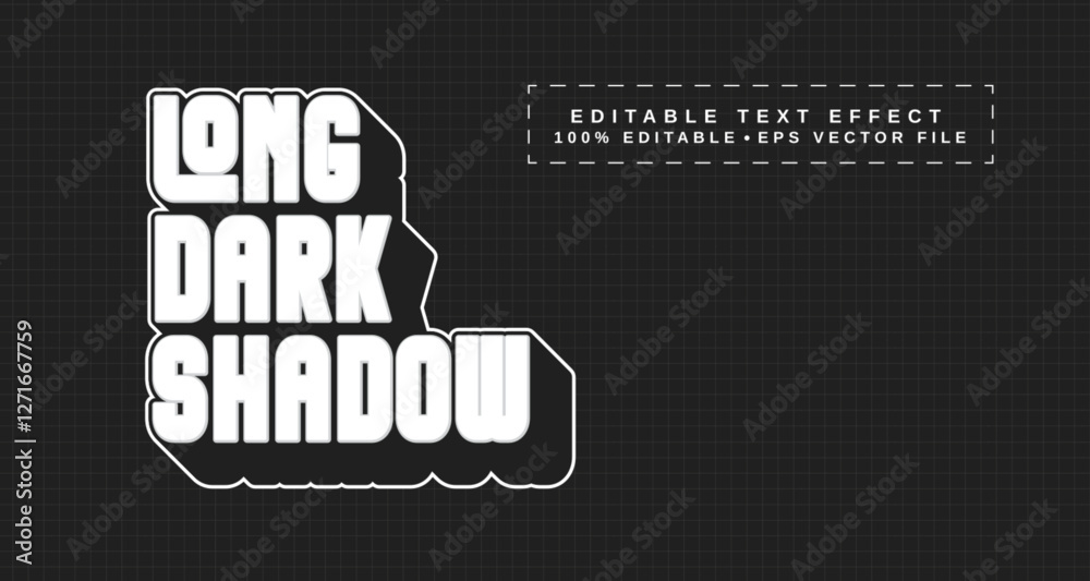 Fototapete editable text style effect - long dark shadow text style theme.