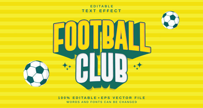 Editable text style effect - Football Club text style theme.