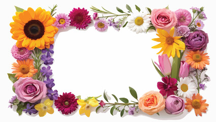 Colorful Floral Bouquets Illustration Set on Transparent Background