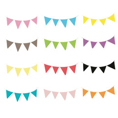 multicolour colourful simple cute easy funny kid hand drawing Japanese party time flag transparent vector icon pattern