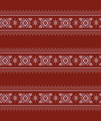 Aesthetic red geometric damask seamless pattern for fabric