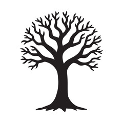 leafless tree silhouette vector