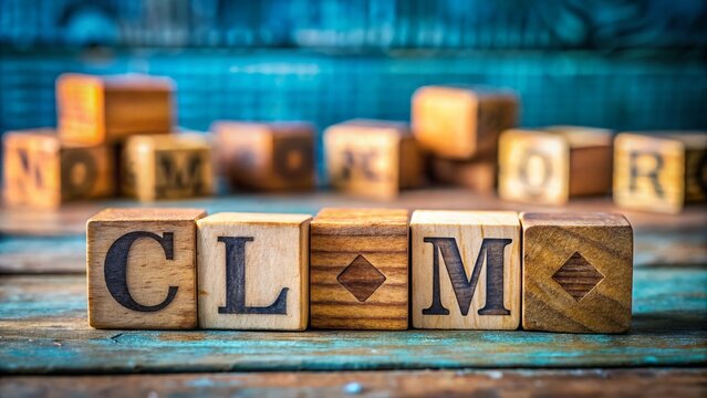 CLM Business Acronym on Wooden Blocks - Contract Lifecycle Management Concept
