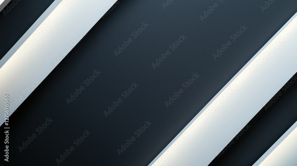 Poster black studio background illuminated concept, black background with dynamic white diagonal strips cre