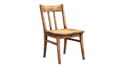 A wooden chair with a back and legs