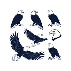 Majestic Eagle Silhouette Vector Set