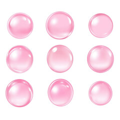 Obraz premium set of pink crystal ball isolated on transparent png