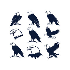 Majestic Eagle Silhouette Vector Set