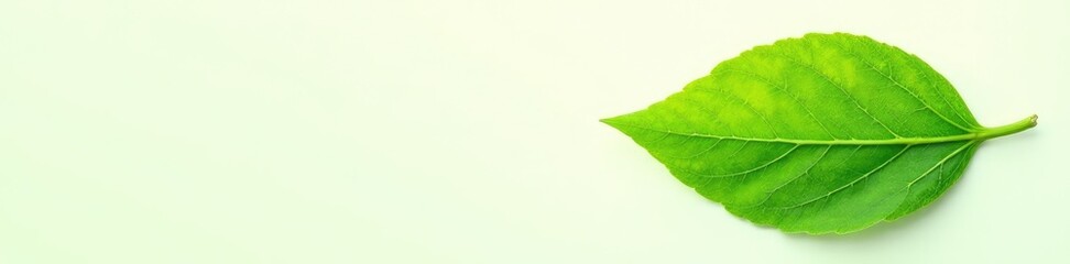 Obraz premium Single isolated green chestnut leaf against white, foliage, green, greenery