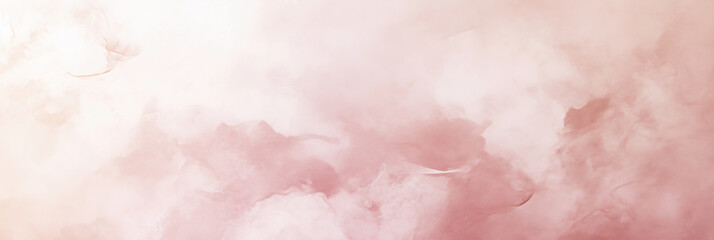 Obraz premium pink background with white clouds. The clouds are scattered and the sky is light pink. The background is soft and calming