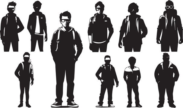 Male geeks Silhouettes Collection