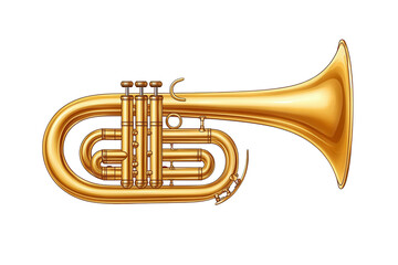 Fototapeta premium Brass instrument tuba studio setting png image music environment side view transparent background