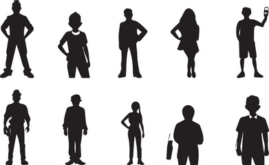 Silhouette People Set