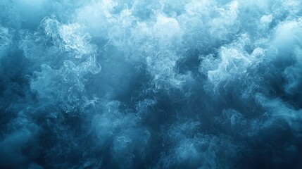 Fototapeta premium Beautiful Blue Smoke Clouds on a Dark Background for Creative Design