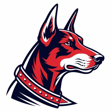 recommend clip art: Red Doberman Pinscher Dog Head Vector Illustration.