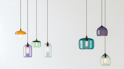 Colorful Glass Pendant Lights: A Modern Home Lighting Design AI Generated