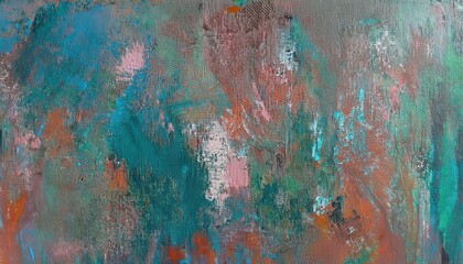 abstract textured painting with turquoise, copper, and rust tones, ideal for modern wall art, digital background, or creative design