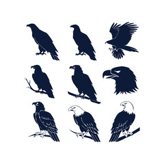 Obraz premium Eagle Silhouette Vector Collection