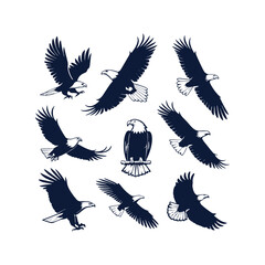Eagle Silhouette Vector Collection