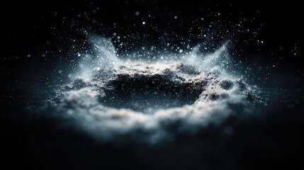 Abstract cosmic nebula, space dust, ethereal energy field, digital art, wallpaper, background, poster, graphic