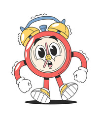 Ringing alarm clock groovy character