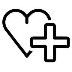 Obraz premium Love and healthcare concept icon featuring heart and cross for support and compassion