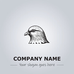 Head of Pigeon logo company design vector illustration