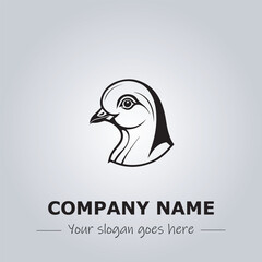 Head of Pigeon logo company design vector illustration
