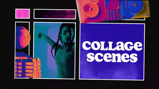 Halftone Collage Scenes