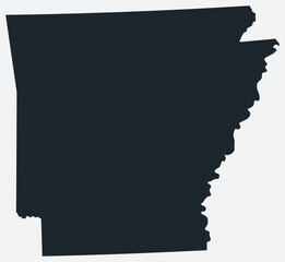 Arkansas map. Just a simple border map. Shape of the state. Flat blank Arkansas outline. Vector boundary illustration.