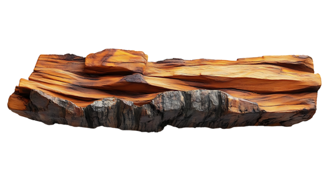 A piece of sandalwood isolated on a transparent background, isolated on a transparent background. high resolution PNG file