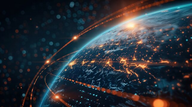 interactive software depicting a digital twin of Earth, being used to predict and adapt to climate related events