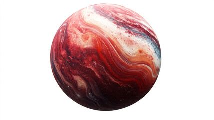 A red planet isolated on white background.