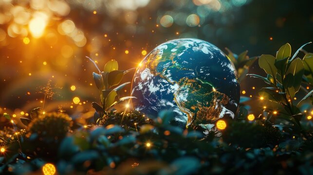 interactive software depicting a digital twin of Earth, being used to predict and adapt to climate related events