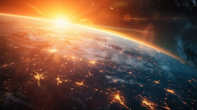 interactive software depicting a digital twin of Earth, being used to predict and adapt to climate related events