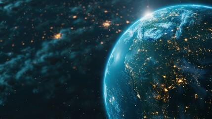 interactive software depicting a digital twin of Earth, being used to predict and adapt to climate related events