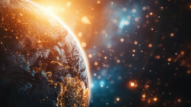 interactive software depicting a digital twin of Earth, being used to predict and adapt to climate related events