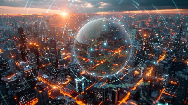 interactive software depicting a digital twin of Earth, being used to predict and adapt to climate related events