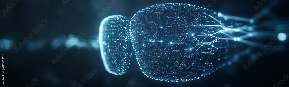 Aufkleber Image depicting advanced neural network visualization, featuring dynamic patterns and design elements, ideal for tech and AI-related content.