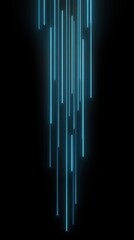 Minimalistic Dark Background with Elegant Glowing Blue Circuit Lines Forming Microchip Pattern for Futuristic High-Tech Aesthetic