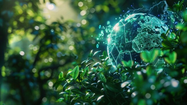 interactive software depicting a digital twin of Earth, being used to predict and adapt to climate related events