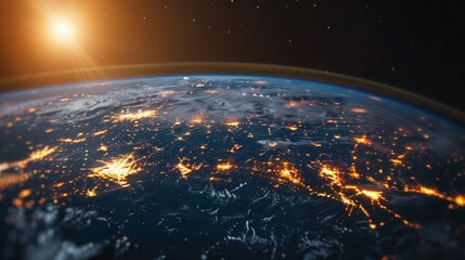 interactive software depicting a digital twin of Earth, being used to predict and adapt to climate related events