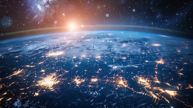 interactive software depicting a digital twin of Earth, being used to predict and adapt to climate related events