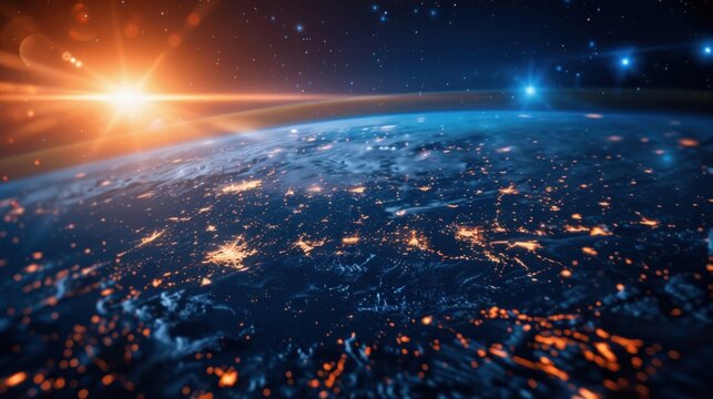 interactive software depicting a digital twin of Earth, being used to predict and adapt to climate related events
