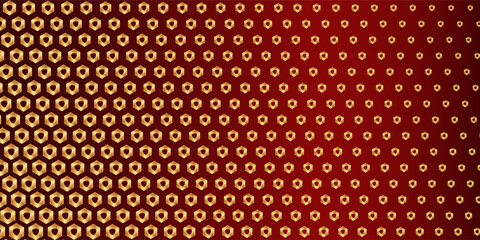 Hexagon Dot pattern, art background template. Vector dark honey texture